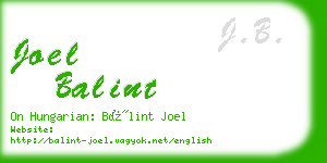 joel balint business card